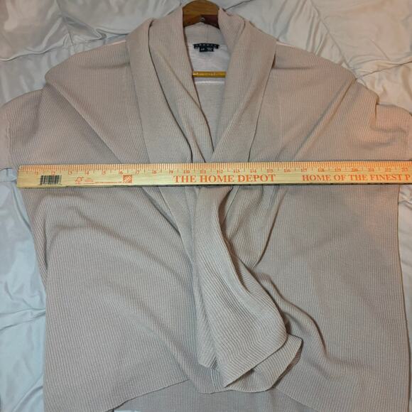Theory Pink Linen Blend Draped Open Front Cardigan Womens Size Large Lightweight - Picture 6 of 7